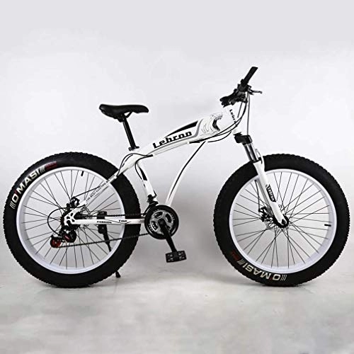Fat Tyre Bike : Fat Tire Adult Mountain Bike, Lightweight High-Carbon Steel Frame Cruiser Bikes, Beach Snowmobile Mens Bicycle, Double Disc Brake 26 Inch Wheels For outdoor travel