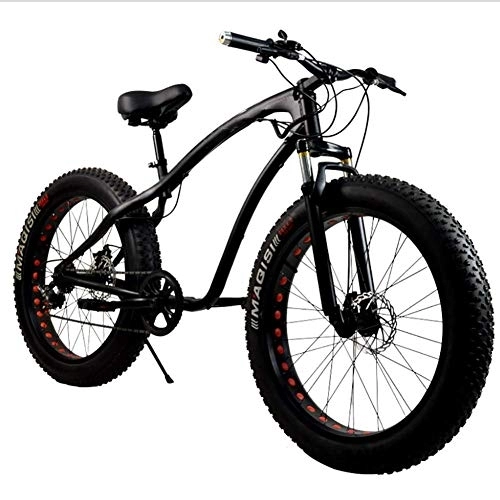 Fat Tyre Bike : Fat Tire Bike, Accessories Bicycle, Wide Tire Full Suspension 26inch 7 Speed High Speed Mountain Snow Bike