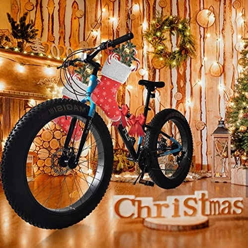 Fat Tyre Bike : Fat Tire Mountain Bike Snow Bike Beach Bike for Teens and Adults, 26 Inch 21 Speed Carbon Steel Frame Mountain Bicycle Spokes 29 Inch (Blue, 156 * 77 * 26CM)