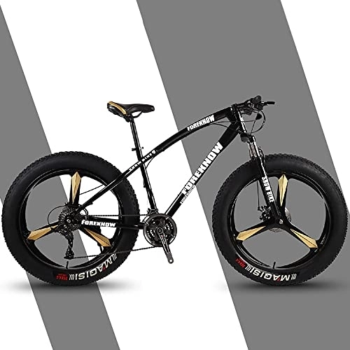 Fat Tyre Bike : FAXIOAWA 20 / 24 / 26 * 4.0 Inch Thick Wheel Mountain Bikes, Adult Fat Tire Mountain Trail Bike, 7 / 21 / 24 / 27 / 30 Speed Bicycle, High-carbon Steel Frame, Mens Youth / Adult Fat Tire Mountain Bike