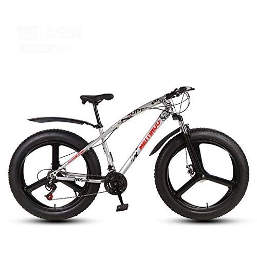 Fat Tyre Bike : Fitness Sports Outdoors 26 Inch Fat Tire Mountain Bike Bicycle for Adults Hardtail MTB Bike High Carbon Steel Frame Suspension Fork Double Disc Brake