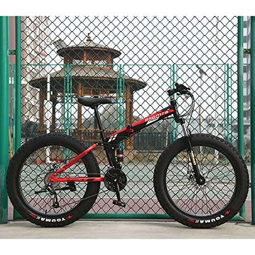 Fat Tyre Bike : Folding Snow Bike, Soft Tail Mountain Bike, Adult, 4.0 Wide Fat Tire, ATV, 26" X 17", 24" X 17" (Optional in Two Sizes), B, 26"x17