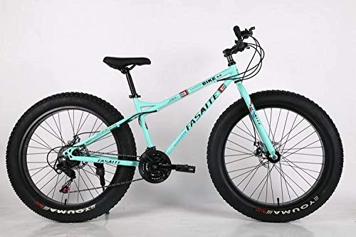 Fat Tyre Bike : Fslt New X-Front brand carbon steel frame Snowmobile 4 0 fat wide Tire 7 / 21 / 24 / 27 Speed downhill mountain Beach Bike MTB bicycle-green_21_speed