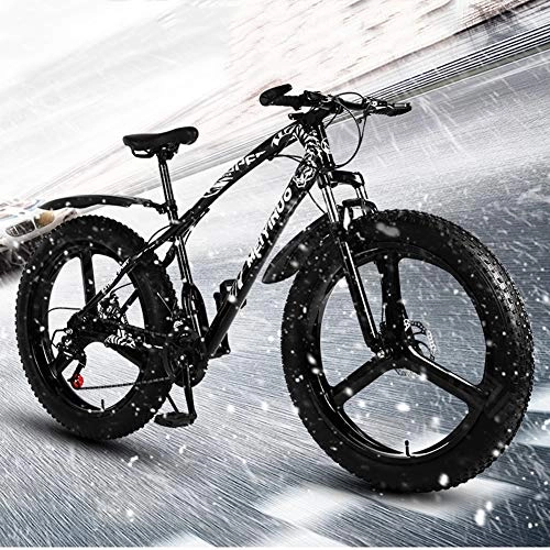 Fat Tyre Bike : FXMJ 26 Inch Mountain Bikes, Sports Cycling Bicycle Speed Off Road Beach Mountain Bike Adult Super Wide Tires Men and Women Cycling Students, All Terrain Mountain Bike, 27 Speed