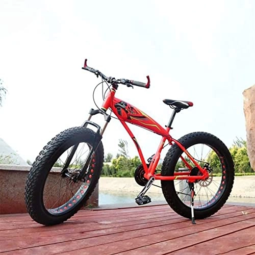 Fat Tyre Bike : GaoGaoBei 21 Speed Fat Tire Full Suspension Mountain Bike / Beach Cruiser Bicycle For Men Beach Bicycle Atv Bicycle Snowbike And Beach Bicycle, Red, 26", Super