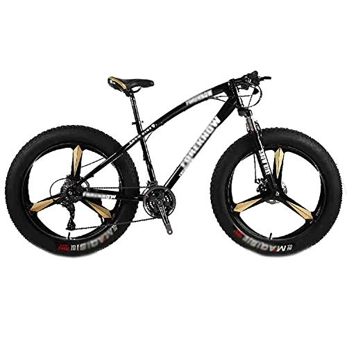 Fat Tyre Bike : GAOTTINGSD Adult Mountain Bike Bicycle MTB Adult Beach Bike Snowmobile Bicycles Mountain Bikes For Men And Women 26IN Wheels Adjustable Speed Double Disc Brake (Color : Black, Size : 24 speed)