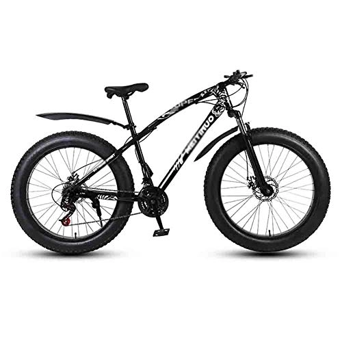 Fat Tyre Bike : GAOTTINGSD Adult Mountain Bike Bicycle MTB Adult Beach Bike Snowmobile Bicycles Mountain Bikes For Men And Women 26IN Wheels Double Disc Brake (Color : Black, Size : 27 speed)