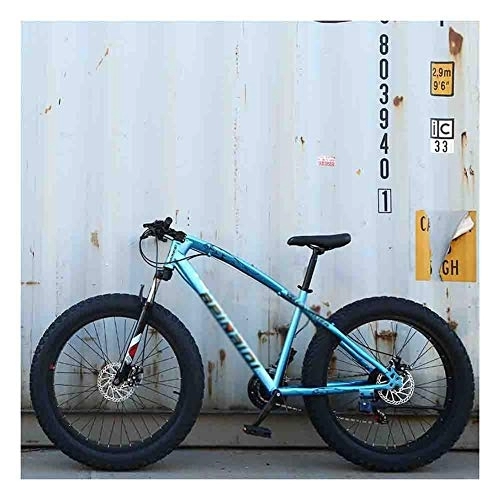Fat Tyre Bike : GAOTTINGSD Adult Mountain Bike Bicycle MTB Adult Beach Snowmobile Bicycles Mountain Bike For Men And Women 26IN Wheels Adjustable Speed Double Disc Brake (Color : Blue, Size : 21 speed)