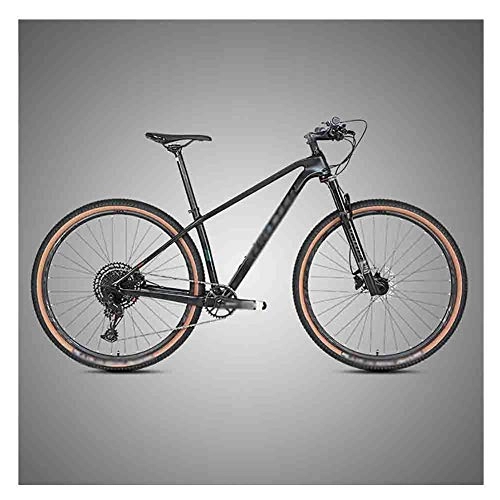 Fat Tyre Bike : GAOTTINGSD Adult Mountain Bike Bicycle MTB Adult Mountain Bike Competition Variable Speed Road Bicycles For Men And Women Double Disc Brake Carbon Frame (Color : Black, Size : 29 * 17IN)
