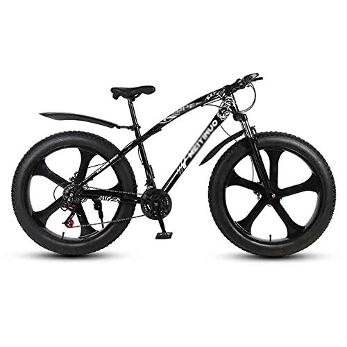 Fat Tyre Bike : GAOTTINGSD Adult Mountain Bike Bicycle MTB Adult Mountain Bikes Beach Bike Snowmobile Bicycles Big Tire For Men And Women 26IN Wheels Double Disc Brake (Color : Black, Size : 27 speed)