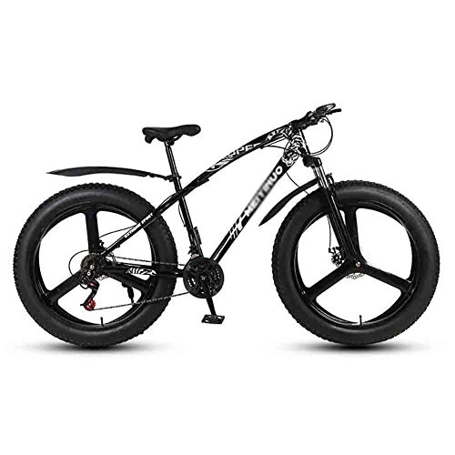 Fat Tyre Bike : GAOTTINGSD Adult Mountain Bike Bicycle MTB Adult Mountain Bikes Beach Bike Snowmobile Bicycles For Men And Women 26IN Wheels Double Disc Brake (Color : Black, Size : 27 speed)