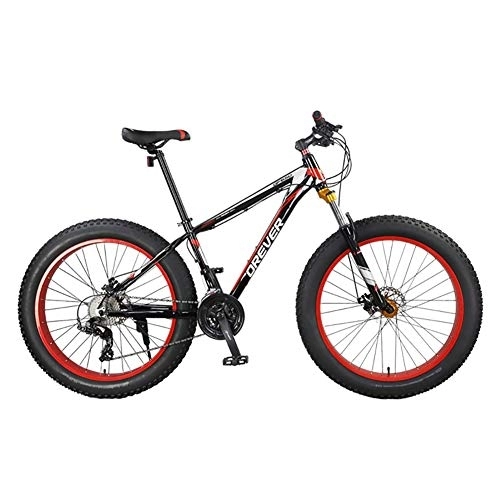 Fat Tyre Bike : GAOTTINGSD Adult Mountain Bike Fat Tire Bike MTB Bicycle Adult Road Bikes Beach Snowmobile Bicycles For Men Women (Color : Red)