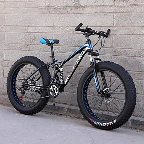 Fat Tyre Bike : GASLIKE Adult Fat Tire Mountain Bike, Off-Road Snow Bike, Double Disc Brake Cruiser Bikes, Beach Bicycle 26 Inch Wheels, C, 24 speed