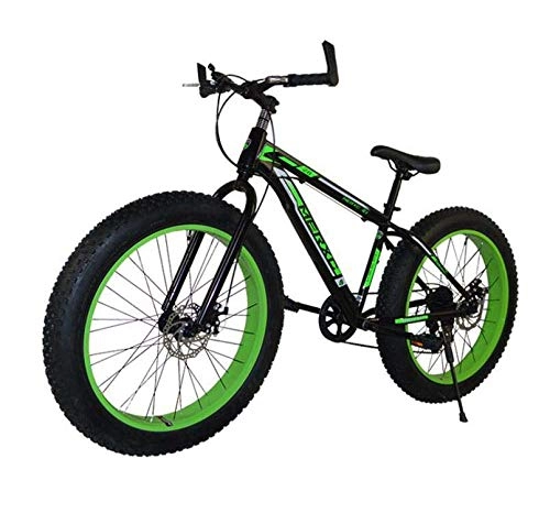Fat Tyre Bike : GASLIKE Fat Tire Mountain Bike for Men And Women, 26-Inch Wheels 17 Inch High-Carbon Steel Frame, 4.0 Inch Wide Tires 7-Speed