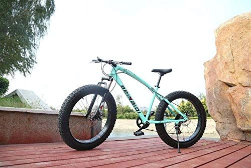 Fat Tyre Bike : GASLIKE Mountain Bike for Adults, Hard-Tail Mountain Bicycle, High Carbon Steel Frame, Dual Disc Brake And Front Suspension Fork, A, 24 inch 27 speed