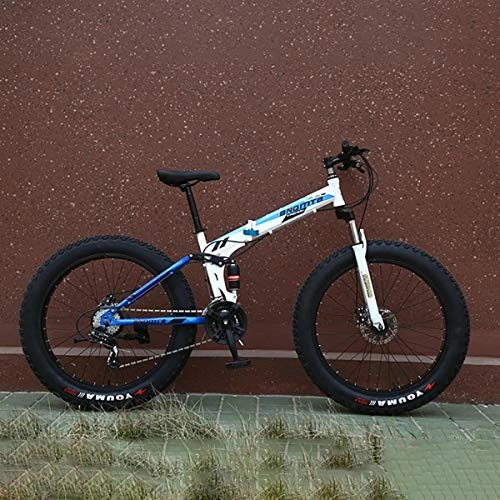 Fat Tyre Bike : GAYBJ 24 / 26 inch Mountain Bikes 7 / 21 / 24 / 27 / 30 Speed Bicycle Adult Fat Tire Mountain Trail Bike High-carbon Steel Frame Dual Full Suspension Dual Disc Brake, D, 26 inch 30 speed