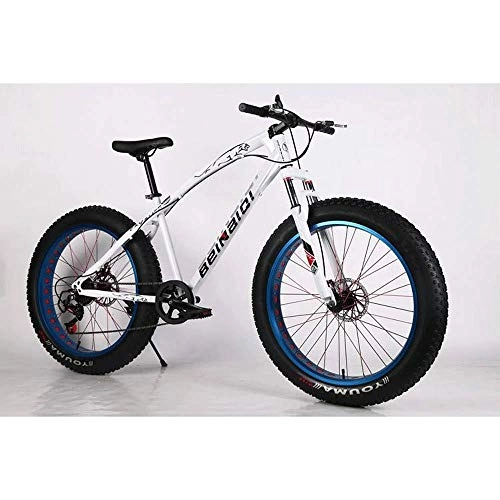 Fat Tyre Bike : Giow 26 Inch Mountain Bikes, 21 / 24 / 27 / 30 Speed High-carbon Steel Hardtail All Terrain Mountain Bicycle, Mountain Trail Bike With Dual Disc Brake 4.0 Fat Tire (Color : 24 speed)