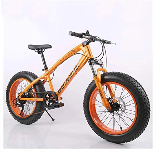 Fat Tyre Bike : giyiohok Mountain Bike 20 Inch for Women Fat Tire Girls Mountain Bicycle with Front Suspension & Mechanical Disc Brakes High Carbon Steel Frame & Adjustable-24Speed_Orange