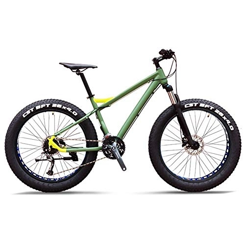 Fat Tyre Bike : GJZM 27-Speed Mountain Bikes, Professional 26 Inch Adult Fat Tire Hardtail Mountain Bike, Aluminum Frame Front Suspension All Terrain Bicycle, C