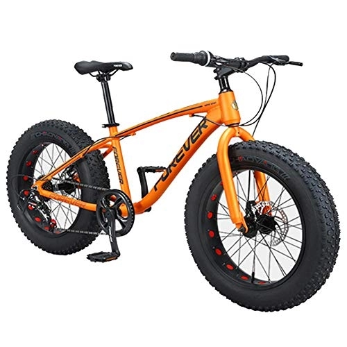 Fat Tyre Bike : GJZM Kids Mountain Bikes, 20 Inch 9-Speed Fat Tire Anti-Slip Bikes, Aluminum Frame Dual Disc Brake Bicycle, Hardtail Mountain Bike, Red