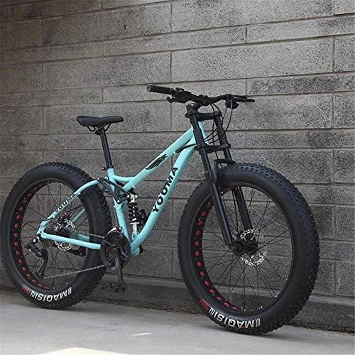 Fat Tyre Bike : GMZTT Unisex Bicycle 26 Inch Mens Fat Tire Mountain Bicycle, Beach Snow Bikes, Double Disc Brake Cruiser Bicycle, Lightweight High-Carbon Steel Frame, Aluminum Alloy Wheels
