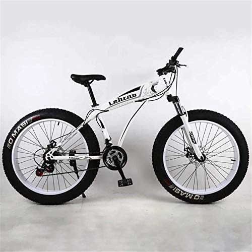 Fat Tyre Bike : GMZTT Unisex Bicycle Fat Tire Adult Mountain Bicycle, Lightweight High-Carbon Steel Frame Cruiser Bikes, Beach Snowmobile Mens Bicycle, Double Disc Brake 26 Inch Wheels