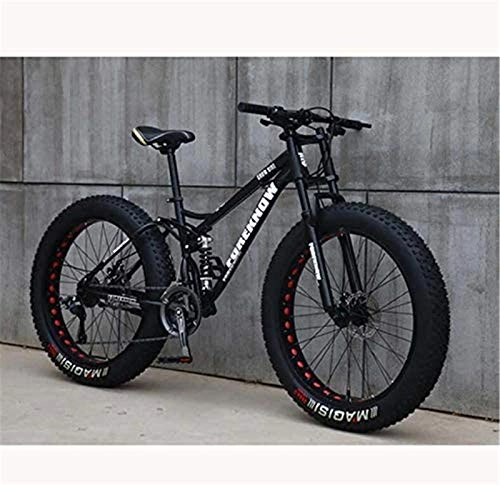 Fat Tyre Bike : GMZTT Unisex Bicycle Mountain Bicycle for Teens of Adults Men And Women, High Carbon Steel Frame, Soft Tail Dual Suspension, Mechanical Disc Brake, 24 / 265.1 Inch Fat Tire