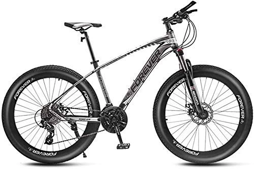 Fat Tyre Bike : GQQ 26-Inch Mountain Bikes, Disc Brake Fat Tire Mountain Bike Trail, Variable Speed Bicycle Hardtail Mountain Bike, 24 / 27 / 30 / 33 Speed, B, 24 Speed, D