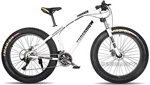 Fat Tyre Bike : GQQ Mountain Bikes, 26-Inch Fat Tire Hardtail Variable Speed Bicycle, Dual Suspension Frame and Suspension Fork Mountain Terrain, B, 27 Speed, D