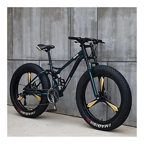 Fat Tyre Bike : GUHUIHE 26 Inch Wheel 27 Speed Adult Mountain Fat Bike Variable Speed Road Bicycle Off-road Snowmobile Men Outdoor Ride MTB (Color : Black 5 knife wheel, Size : 21 Speed)