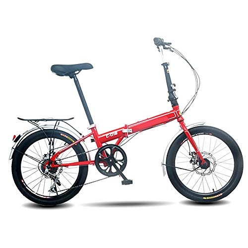Fat Tyre Bike : GUI-Mask SDZXCFolding Bicycle Front and Rear Disc Brakes to Install Shelf Version of Variable Speed Folding Bike 20 Inch