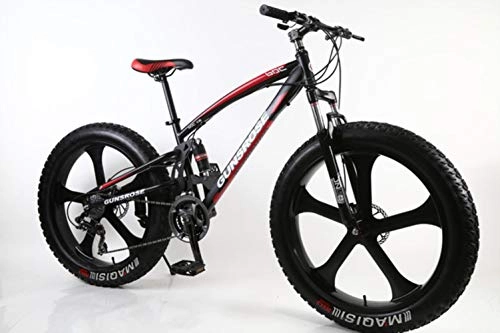 Fat Tyre Bike : GuiSoHn 4.0 Fat Tire Mountain Bike 26 Inch Mountain Bicycle High Carbon Steel Fat Bike Beach Snow Bicycle