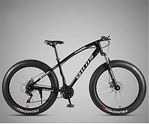 Fat Tyre Bike : HCMNME durable bicycle 26 Inch Bicycle Mountain Bike Hardtail for Men's Womens, Fat Tire MTB Bikes, High-Carbon Steel Frame, Shock-Absorbing Front Fork And Dual Disc Brake Alloy frame with Disc