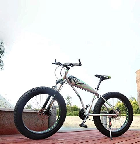 Fat Tyre Bike : HCMNME durable bicycle Fat Tire Adult Mountain Bike, Double Disc Brake / Aluminum alloy Frame Cruiser Bikes, Beach Snowmobile Bicycle, 24 Inch Wheels Alloy frame with Disc Brakes