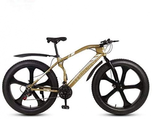 Fat Tyre Bike : HCMNME durable bicycle Mountain Bike Bicycle, 26 Inch Wheels Fat Tire MTB Bike Hardtail, High-Carbon Steel Frame, Dual Disc Brake Alloy frame with Disc Brakes (Color : D, Size : 24 speed)
