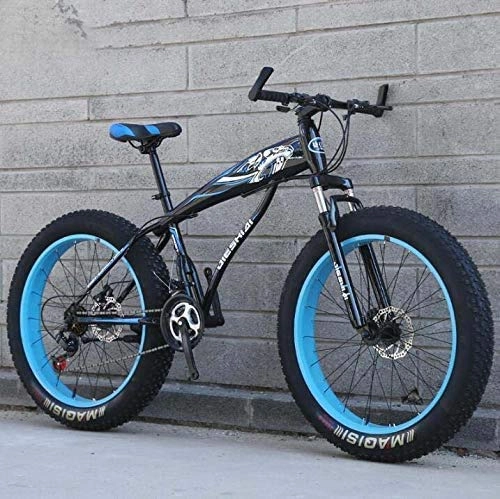 Fat Tyre Bike : HCMNME durable bicycle Mountain Bike Bicycle for Adult, Fat Tire Hardtail MBT Bike, High-Carbon Steel Frame, Dual Disc Brake, Shock-Absorbing Front Fork Alloy frame with Disc Brakes