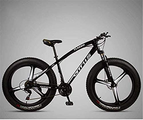 Fat Tyre Bike : HCMNME durable bicycle Mountain Bike Bicycle for Adults, 264.0 Inch Fat Tire MTB Bike, Hardtail High-Carbon Steel Frame, Shock-Absorbing Front Fork And Dual Disc Brake Alloy frame with Di