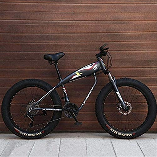 Fat Tyre Bike : HCMNME durable bicycle Mountain Bike Bicycle for Adults, Fat Tire Hardtail MBT Bike, High-Carbon Steel Frame, Dual Disc Brake, 26 Inch Wheels Alloy frame with Disc Brakes
