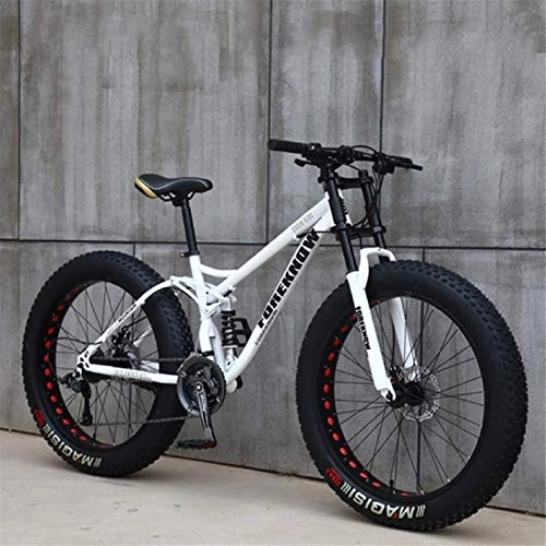 Fat Tyre Bike : HCMNME durable bicycle, Mountain Bikes, Mountain Bicycle, Fat Bike Snow Bike 26 Inch 21 / 24 / 27 / 30 Speed Fat Tyre Mountain Bike Bicycle Cruiser Bicycle Beach Ride Alloy frame with Disc Brakes
