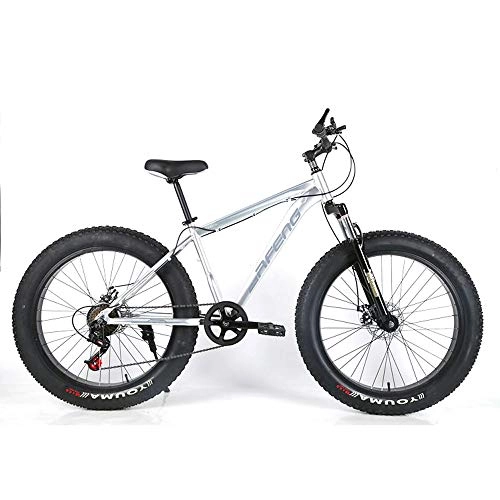 Fat Tyre Bike : hj Mountain Bike, 26 Inch Aluminum Alloy Variable Speed Snow Beach Bike 4.0 Widen Mountain 21 Speed Mountain Bicycle