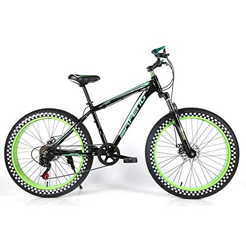 Fat Tyre Bike : hj Snow Bike, 26 Inch Variable Speed Aluminum Cross Country Snow Beach Bike 4.0 Widened Tire Mountain Bike 21 Speed Men And Women Sports Snow Bicycle