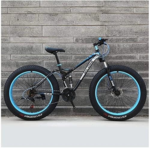 Fat Tyre Bike : HOYDU Mens Womens Mountain Bikes, High-Carbon Steel Frame, Dual Disc Brake Hardtail Mountain Bike, All Terrain Bicycle, 26 Inch 27 Speed