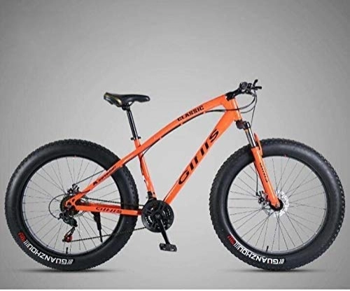 Fat Tyre Bike : HYCy 26 Inch Bicycle Mountain Bike Hardtail for Men's Womens, Fat Tire MTB Bikes, High-Carbon Steel Frame, Shock-Absorbing Front Fork And Dual Disc Brake