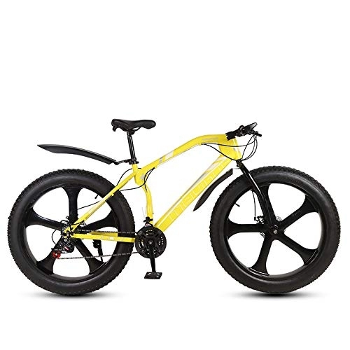Fat Tyre Bike : HYCy 26 Inch Bicycle Mountain Bikes for Adult, Fat Tire Mountain Trail Bike, Dual Disc Brake Hardtail Mountain Bike, High-Carbon Steel Frame