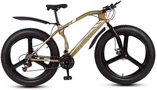 Fat Tyre Bike : HYCy Mens Adult Fat Tire Mountain Bike, Bionic Front Fork Beach Snow Bikes, Double Disc Brake Cruiser Bicycle, 26 Inch Wheels