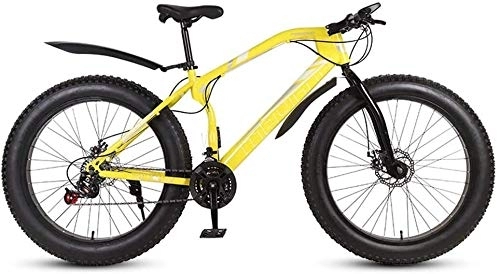 Fat Tyre Bike : HYCy Mens Adult Fat Tire Mountain Bike, Bionic Front Fork Cruiser Bicycle, Double Disc Brake Beach Snow Bikes, 26 Inch Wheels