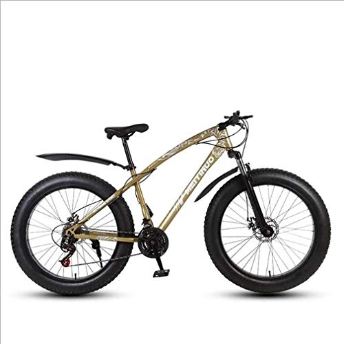 Fat Tyre Bike : HYCy Mens Adult Fat Tire Mountain Bike, Variable Speed Snow Bikes, Double Disc Brake Beach Bicycle, 26 Inch Wheels Cruiser Bicycles