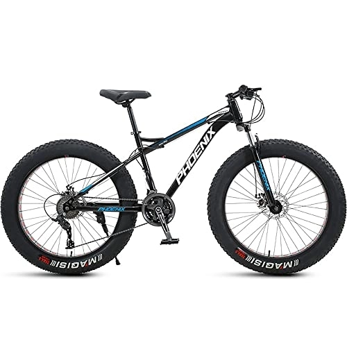 Fat Tyre Bike : ITOSUI 24 Inch Mountain Bikes, 4.0 Inch Thick Wheel, Adult Fat Tire Mountain Trail Bike, 7 / 21 / 24 / 27 / 30 Speed Bicycle, High-carbon Steel Frame Dual Full Suspension Dual Disc Brake