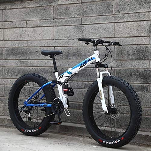 Fat Tyre Bike : JIAWYJ YANGHAO-Adult mountain bike- Mountain Bikes, 24Inch Fat Tire Hardtail Men's Snowmobile, Dual Suspension Frame and Suspension Fork All Terrain Mountain Bicycle Adult YGZSDZXC-04