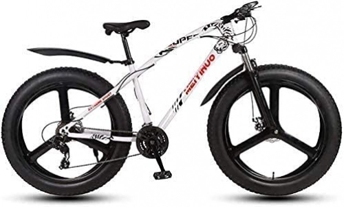 Fat Tyre Bike : JIAWYJ YANGHONG-Sport mountain bike- Bicycle 26 inch Double Disc Snowmobile Wide Tires Off-Road ATV Transmission Bike Adult Mountain Bike, White, 21" OUZHZDZXC-1